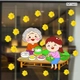 Decal Trang Trí Tết bà cháu gói bánh đón Xuân