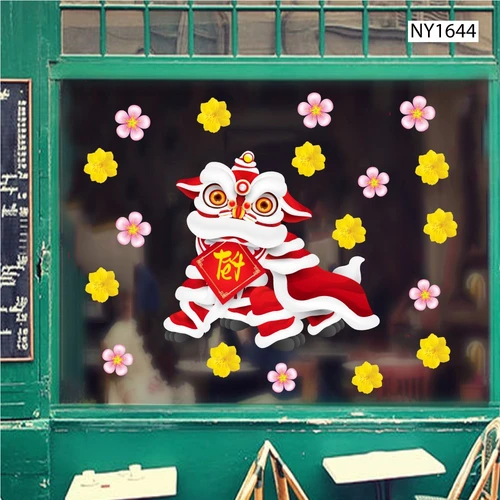 Decal Trang Trí Tết lân đón Xuân