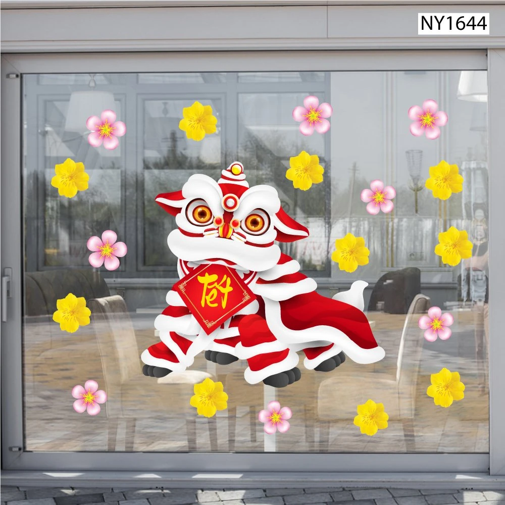 Decal Trang Trí Tết lân đón Xuân
