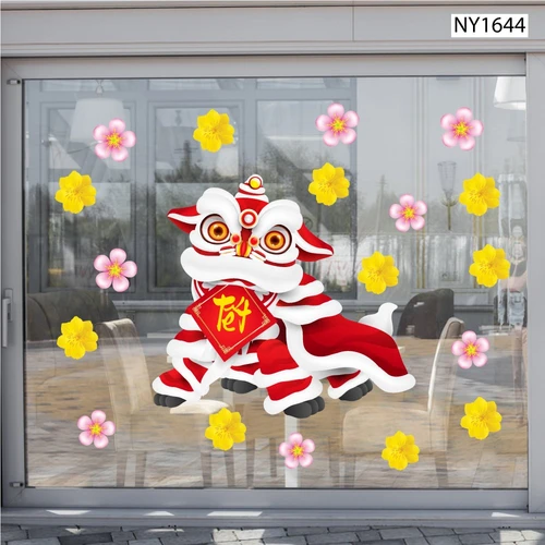 Decal Trang Trí Tết lân đón Xuân