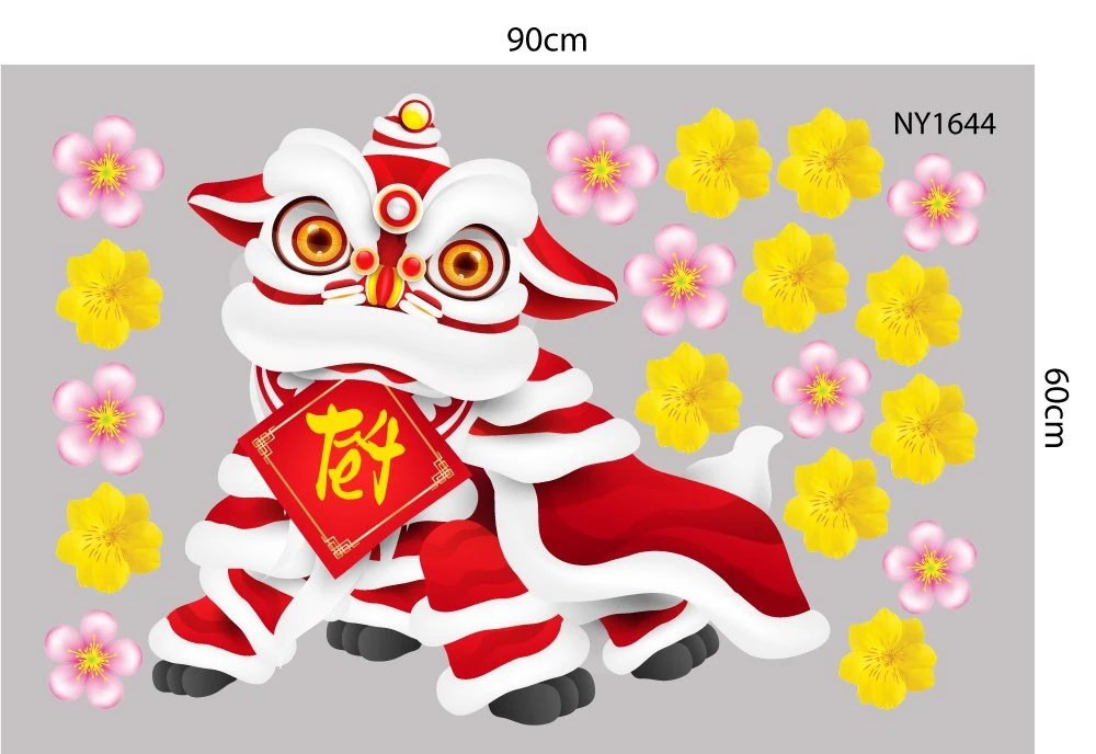 Decal Trang Trí Tết lân đón Xuân