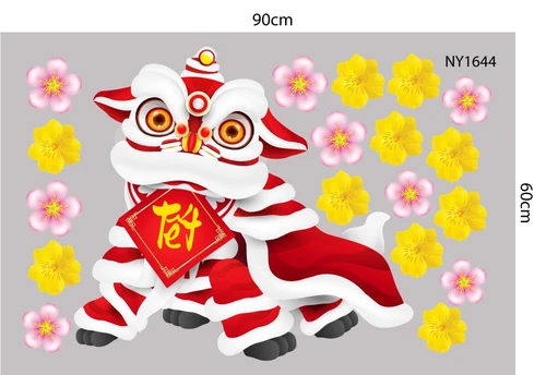 Decal Trang Trí Tết lân đón Xuân