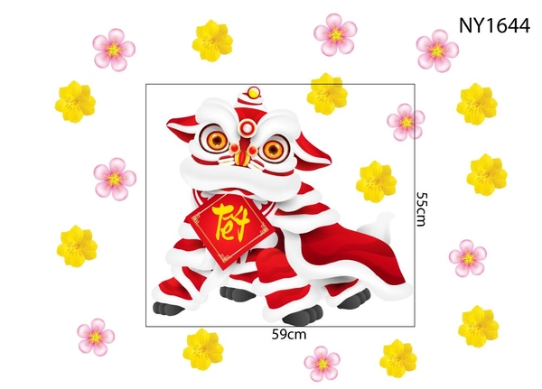 Decal Trang Trí Tết lân đón Xuân