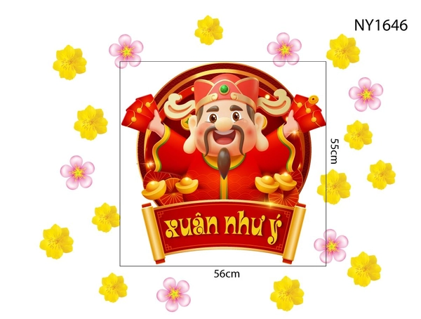 Decal Trang Trí Tết Xuân Như Ý