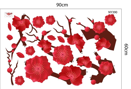 Combo Decal Trang Trí Tết Ất Tỵ én vàng đón Xuân