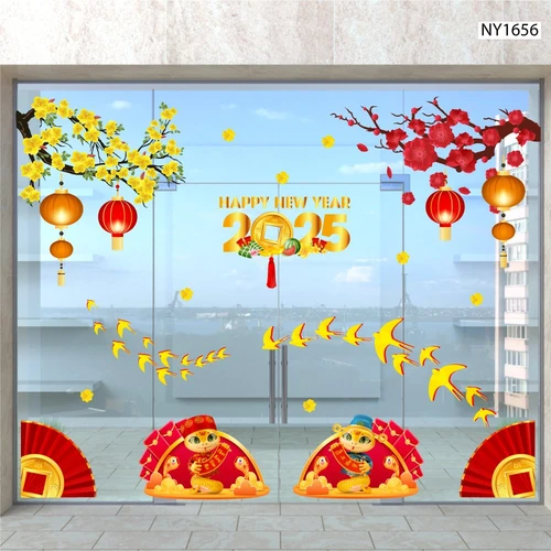 Combo Decal Trang Trí Tết Ất Tỵ én vàng đón Xuân