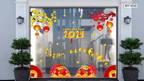 Combo Decal Trang Trí Tết Ất Tỵ én vàng đón Xuân