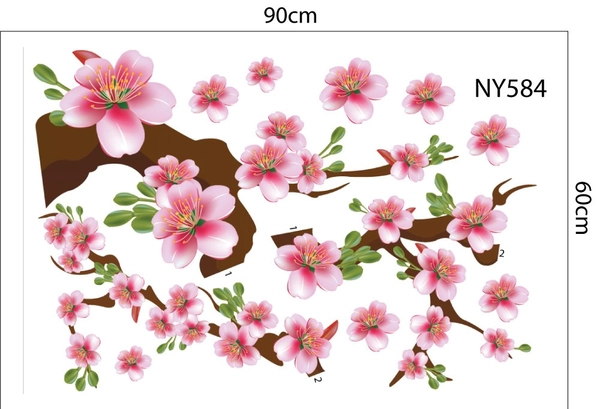 Combo Decal Trang Trí Tết Bính Ngọ thần tài gõ cửa đón xuân như ý