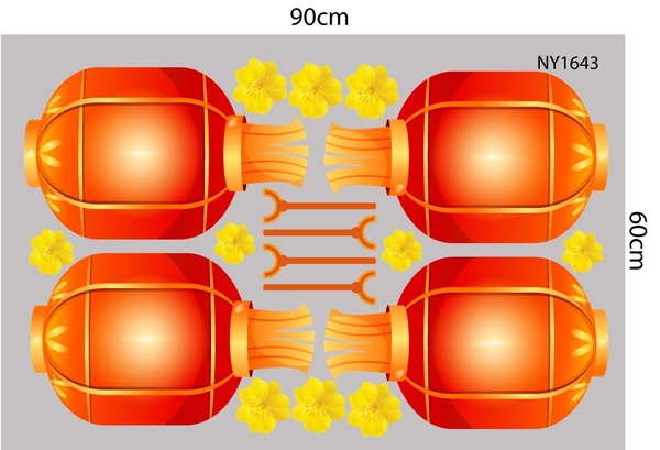 Combo Decal Trang Trí Tết Bính Ngọ thần tài gõ cửa đón xuân như ý