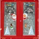 Decal tĩnh điện 2 mặt trang trí noel ông già noel và cây thông trắng
