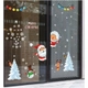 Decal tĩnh điện 2 mặt trang trí noel ông già noel và cây thông trắng