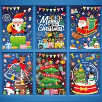 Combo 6 Tấm Decal Tĩnh Điện 2 Mặt Trang Trí Noel Quả Cầu Người Tuyết Và Ông Già Noel