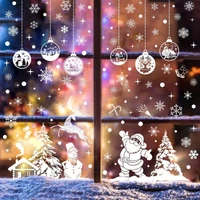 Combo 9 Tấm Decal Màu Trắng 2 Mặt Trang Trí Ông Già Noel Và Người Tuyết Vui Đón Giáng Sinh