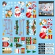 Combo 9 Tấm Decal Tĩnh Điện 2 Mặt Trang Trí Dây Treo Ông Già Noel Và Thành Phố Sắc Màu