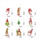 Combo 9 Tấm Decal Tĩnh Điện 2 Mặt Trang Trí Ông Già Noel Với Những Chiếc Nón Ngộ Nghĩnh