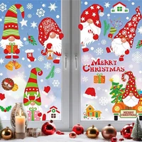 Combo 9 Tấm Decal Tĩnh Điện 2 Mặt Trang Trí Ông Già Noel Với Những Chiếc Nón Ngộ Nghĩnh