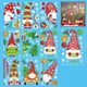Combo 9 Tấm Decal Tĩnh Điện 2 Mặt Trang Trí Ông Già Noel Với Những Chiếc Nón Ngộ Nghĩnh