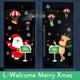 Decal Tĩnh Điện 2 Mặt Trang Trí Noel Tuần Lộc Và Ông Già Noel Chào Đón Giáng Sinh