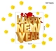 Decal Trang Trí Tết Happy New Year Vàng