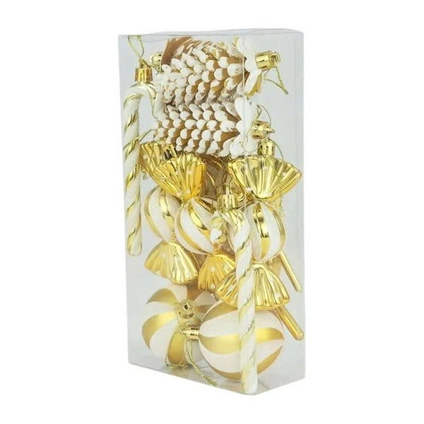 Hộp châu kẹo nhiều họa tiết nhiều màu treo trang trí noel