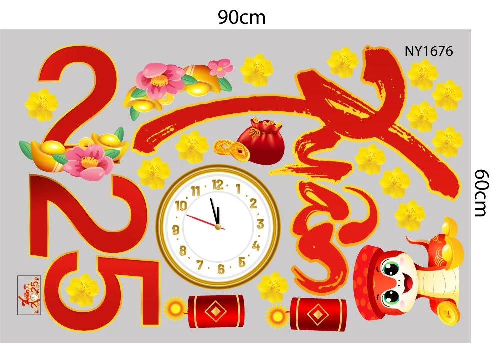 Decal Trang Trí Tết thời khắc đón giao thừa