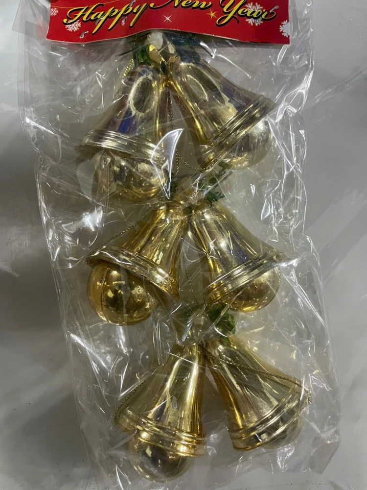 Đồ trang trí noel set 3 chuông đôi bóng 4cm treo trang trí noel