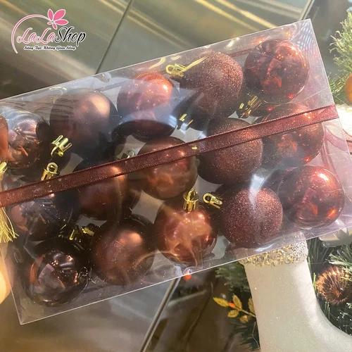 Hộp 30 Quả Châu Màu Nây 5cm Treo Trang Trí Noel