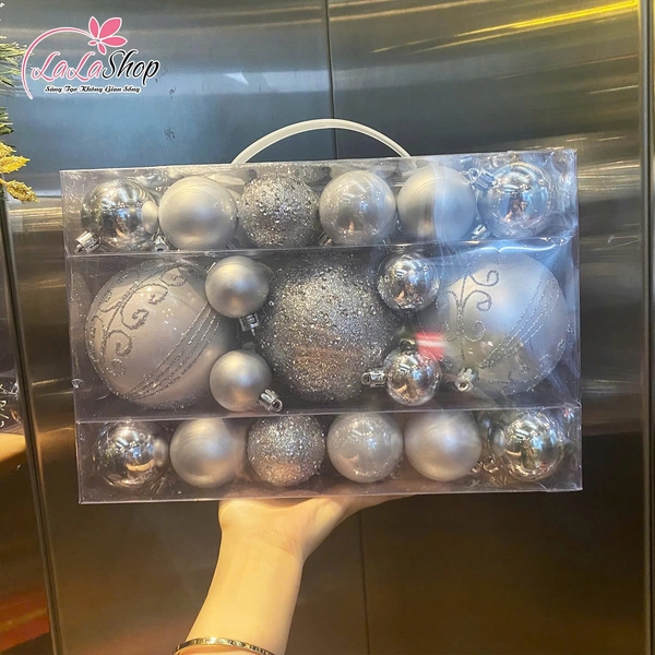 Hộp châu họa tiết noel size 10cm và nhiều kích thước khác trang trí cây thông