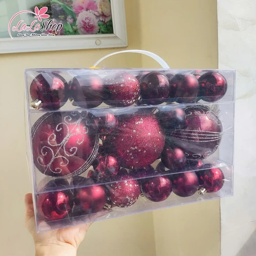 Hộp châu họa tiết noel nhiều kích thước trang trí cây thông giáng sinh