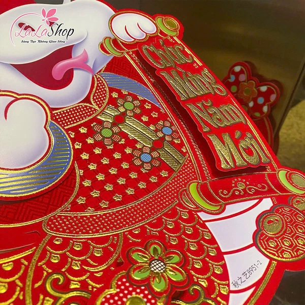 Bộ hình dán nổi hình hai chú rắn lớn chúc mừng năm mới vạn sự như ý