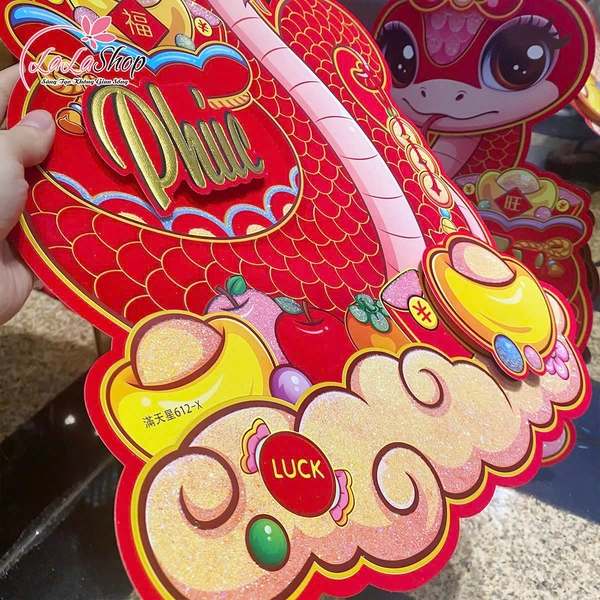 Bộ hình dán nổi hình hai chú rắn Phúc Tài