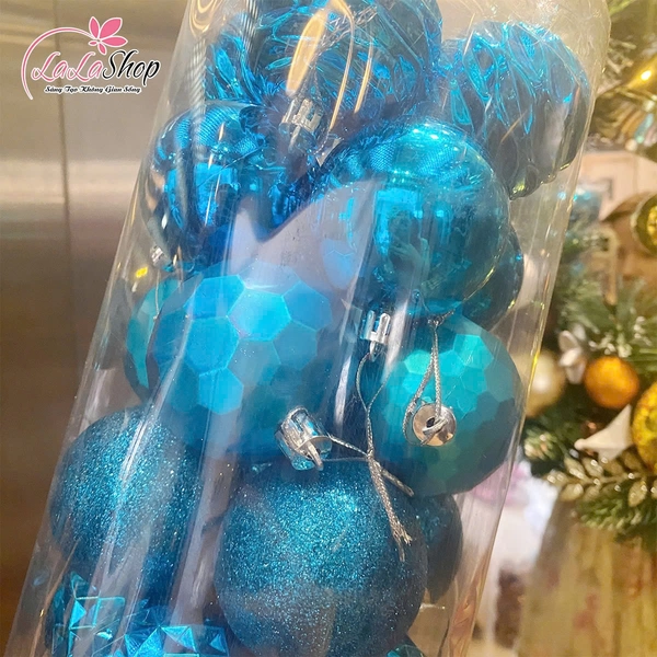 Hộp 24 Quả Châu 6cm Nhiều Họa Tiết Lung Linh Trang Trí Noel