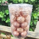 Hộp 34 Quả Châu 6cm Màu Hồng Nude Nhiều Họa Tiết Trang Trí Noel