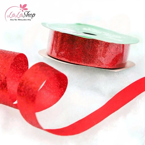 Cuộn ruy băng kim tuyến 9m trang trí cây thông noel