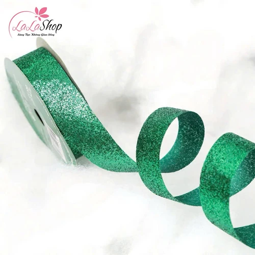 Cuộn ruy băng kim tuyến 9m trang trí cây thông noel