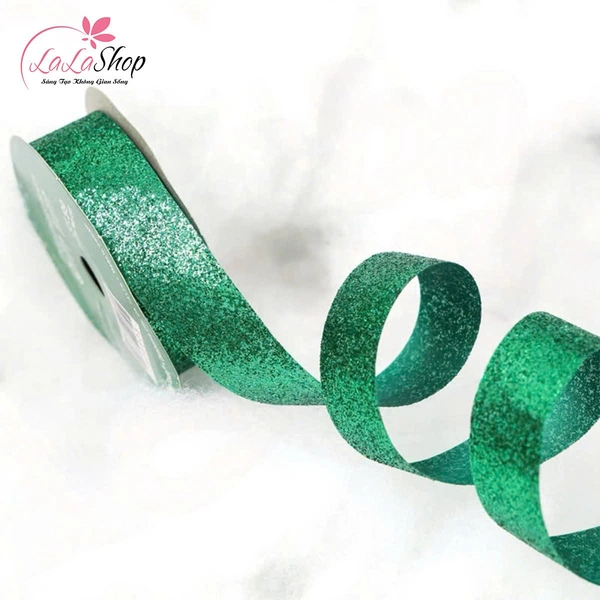 Cuộn ruy băng kim tuyến 9m trang trí cây thông noel