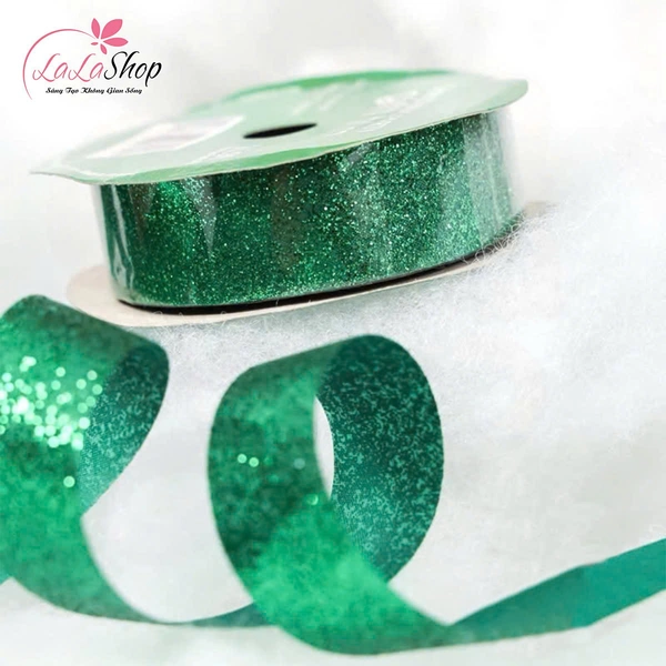 Cuộn ruy băng kim tuyến 9m trang trí cây thông noel