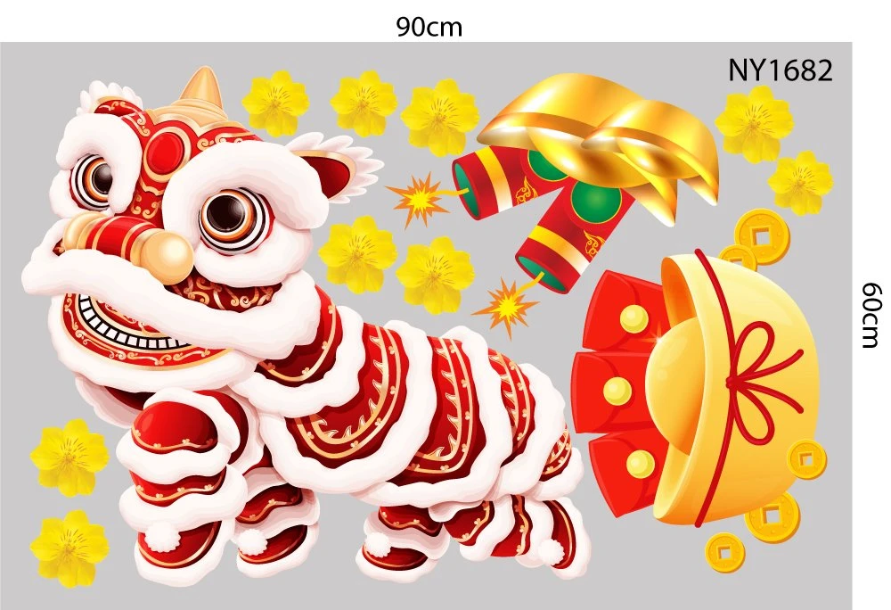 Decal Trang Trí Tết lân đón Xuân
