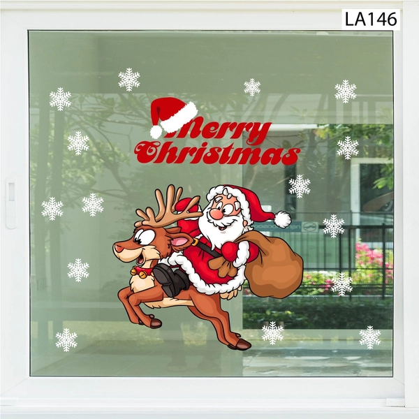 Decal Ông Già Noel Cưỡi Tuần Lộc