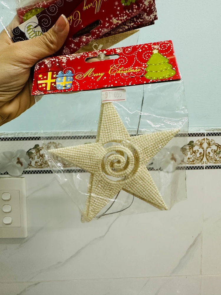 Set 2 Ngôi sao trắng treo trang trí noel