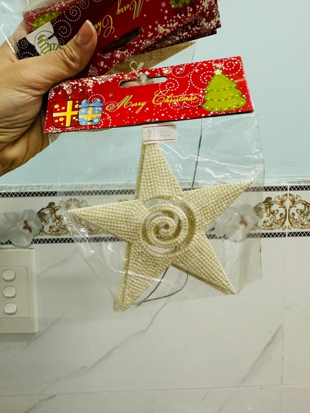 Set 2 Ngôi sao trắng treo trang trí noel