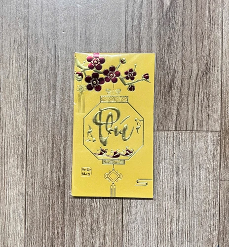 Combo 6 Bao Lì Xì In Nổi 3D Lồng Đèn Chữ Phúc Và Cành Đào Đỏ