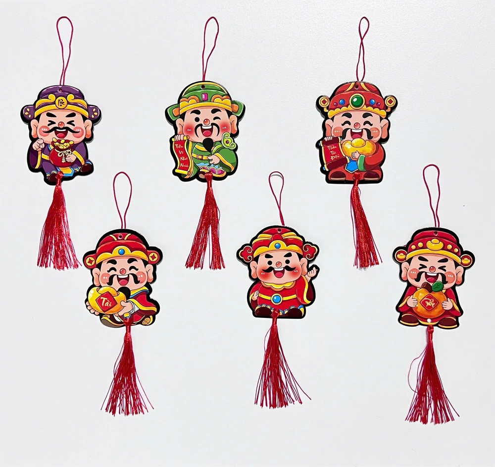 Set 6 lộc treo thần tài tài lộc tiền vô như nước treo trang trí ngày tết