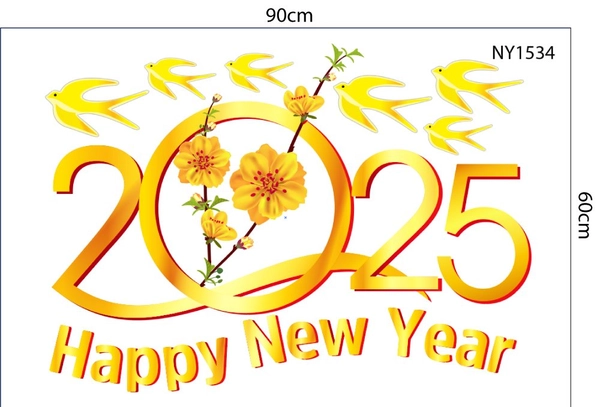 Combo Decal Trang Trí Tết Ất Tỵ thần tài gõ cửa rước lộc vào nhà