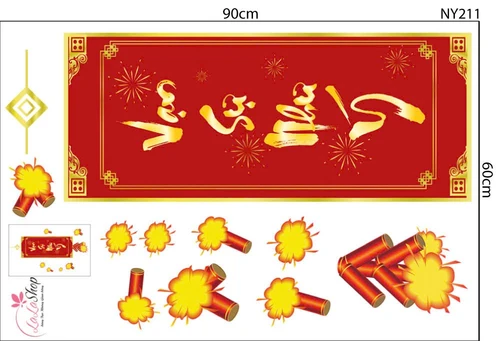 Combo Decal Trang Trí Tết Ất Tỵ an khang như ý