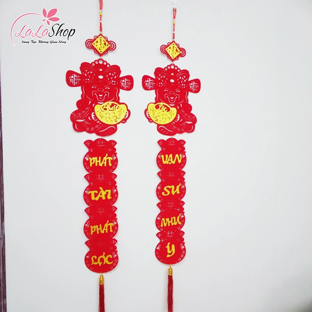 Cặp câu đối thần tài may mắn 1m15 Phát tài phát lộc - Vạn sự như ý