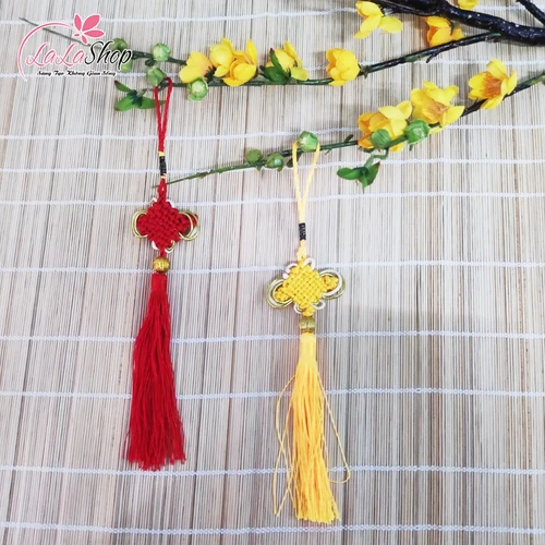 Dây đồng tâm may mắn 2 màu đỏ vàng treo trang trí tết