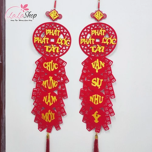 Cặp liễn câu đối pháo 1m1 Phát Tài Phát Lộc (Chúc mừng năm mới - An khang thịnh vượng)