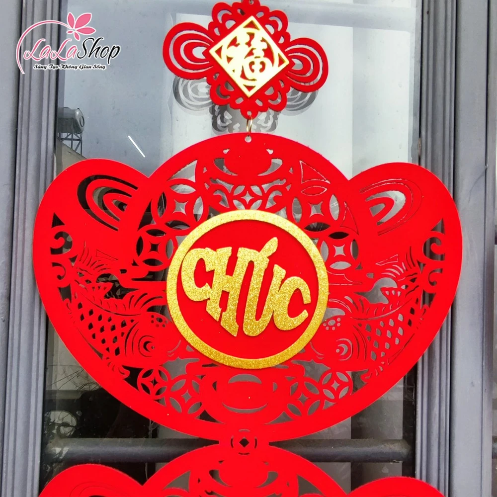 Cặp liễn câu đối thỏi vàng đỏ may mắn Chúc mừng năm mới - An Khang Thịnh Vương