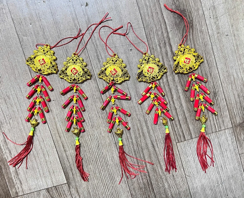 Bộ 5 dây pháo vàng ngũ sắc trang trí tết (1)